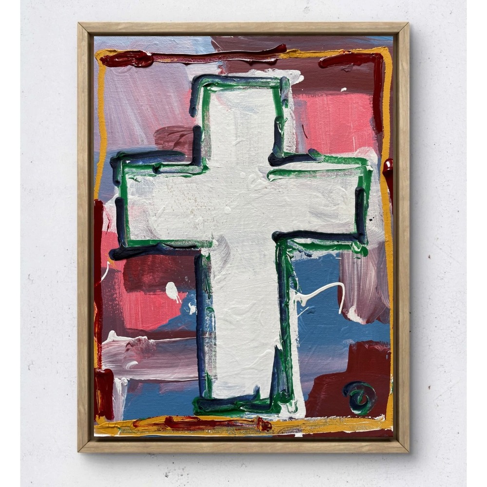 At The Cross by Oman 11x14 Abstract Expressionist Canvas Painting Fine Art